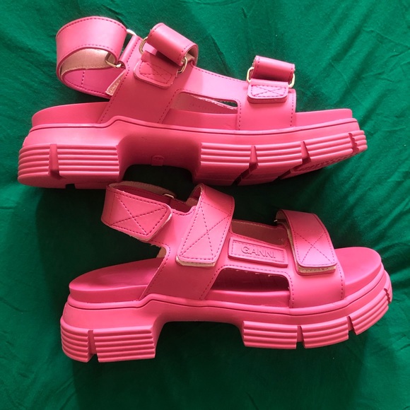 New Ganni sandals in pink rubber sz 38 - Picture 9 of 10